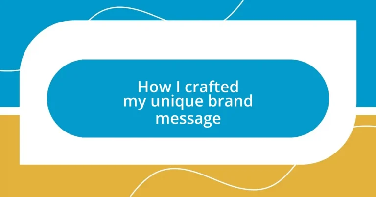 How I crafted my unique brand message