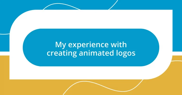 My experience with creating animated logos