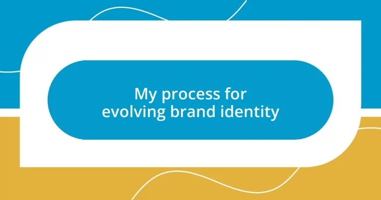 My process for evolving brand identity