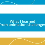 What I learned from animation challenges