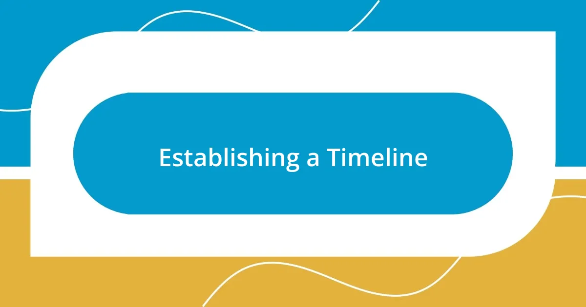 Establishing a Timeline